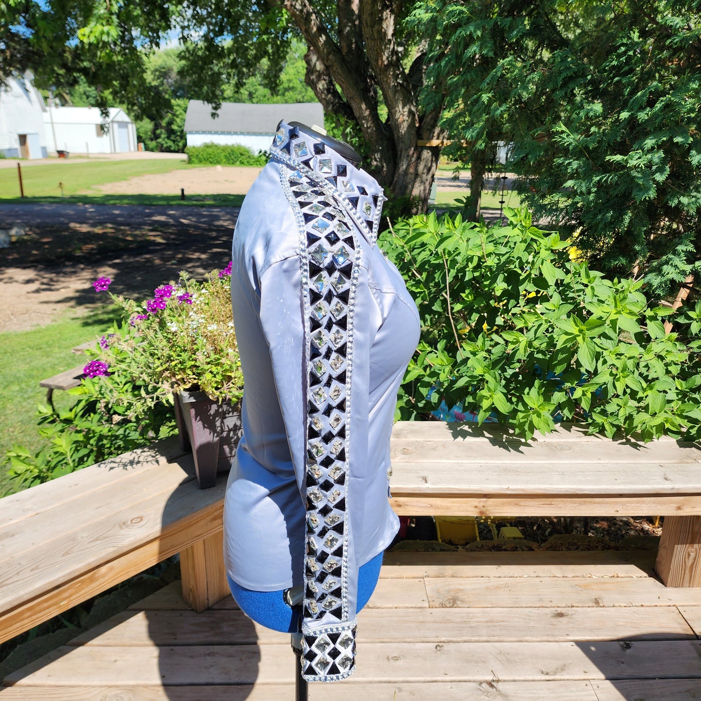 CUSTOM Silver taffeta day shirt