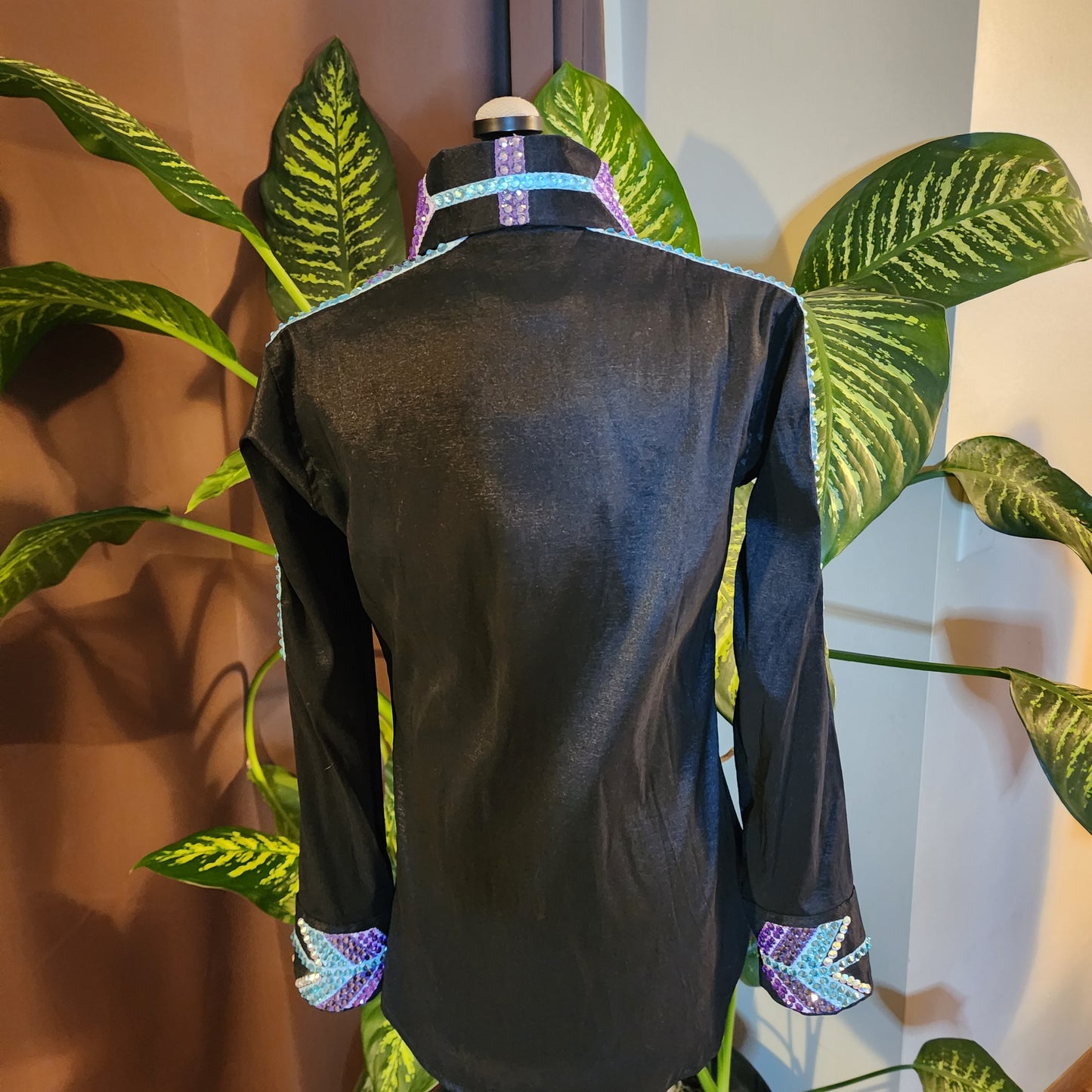 CUSTOM ORDER Black taffeta day shirt