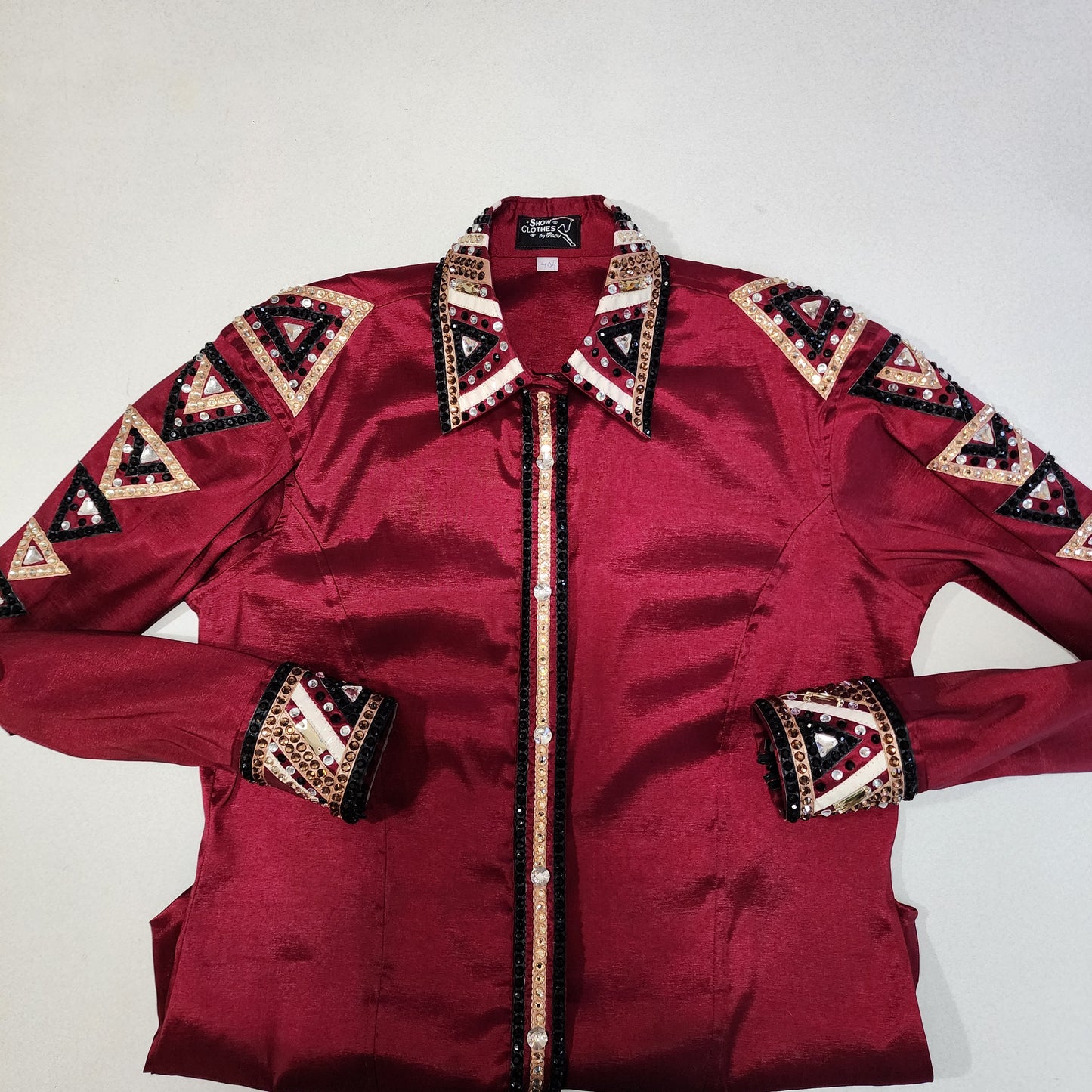 CUSTOM ORDER Burgundy stretch taffeta day shirt