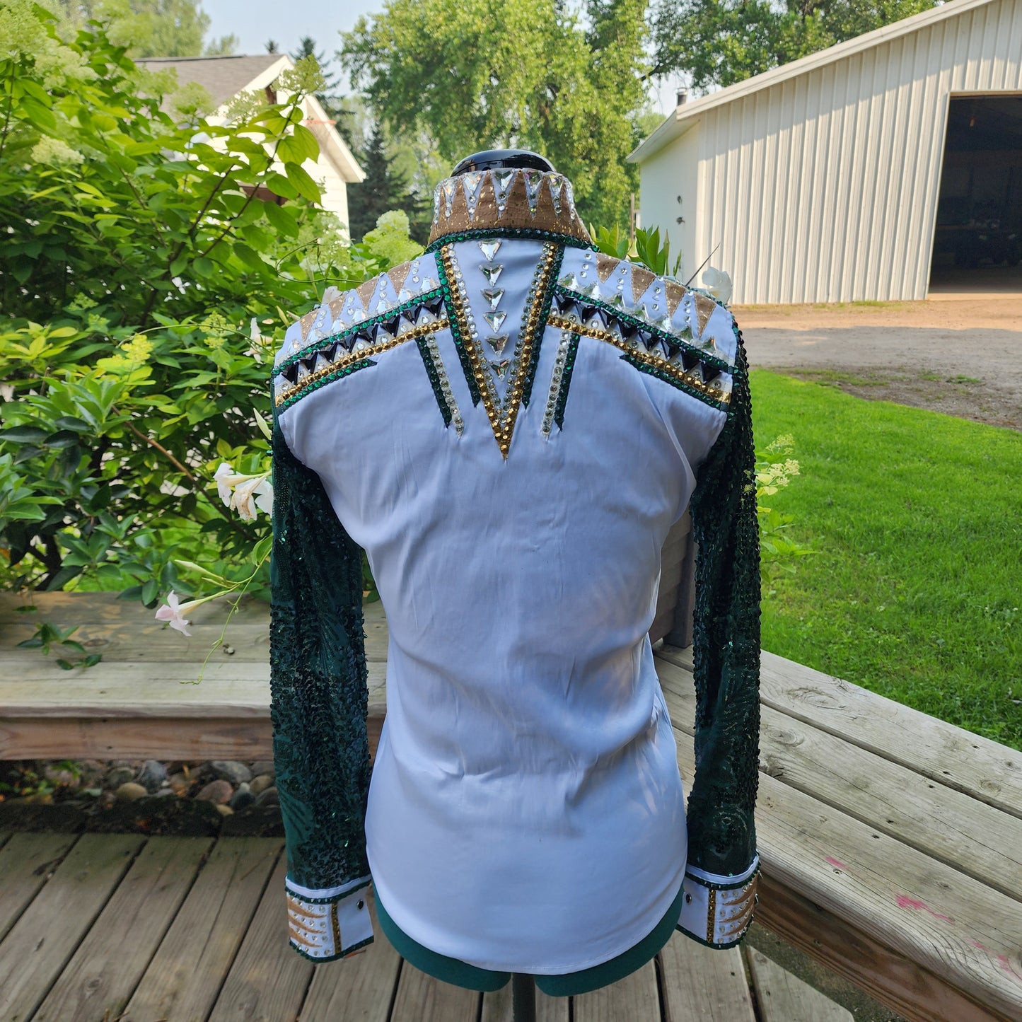 CUSTOM ORDER White taffeta with sheer sleeves