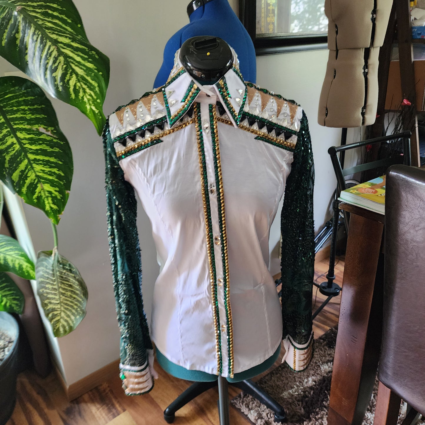 CUSTOM ORDER White taffeta with sheer sleeves