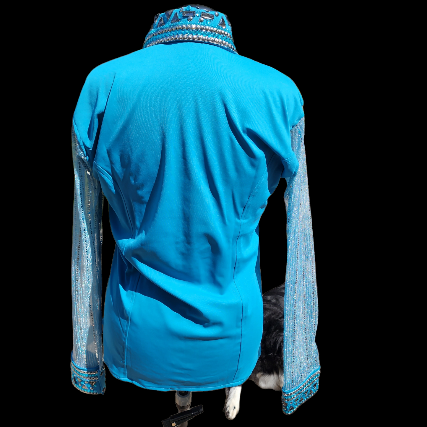 CUSTOM Turquoise Sheer Sleeve day shirt