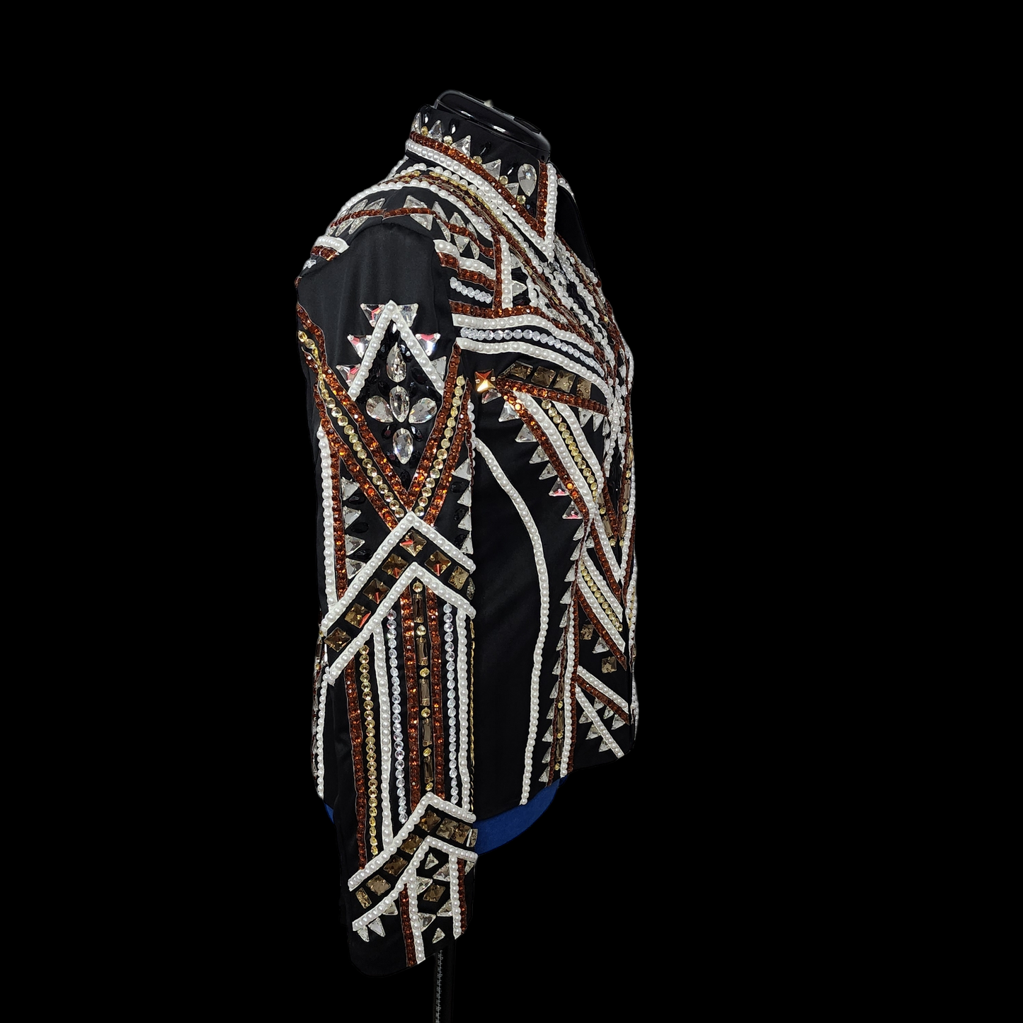 CUSTOM ORDER Black and amber showmanship jacket