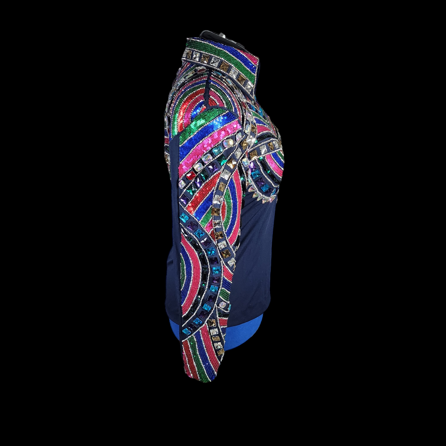 A Small navy Kaleidoscope horsemanship top