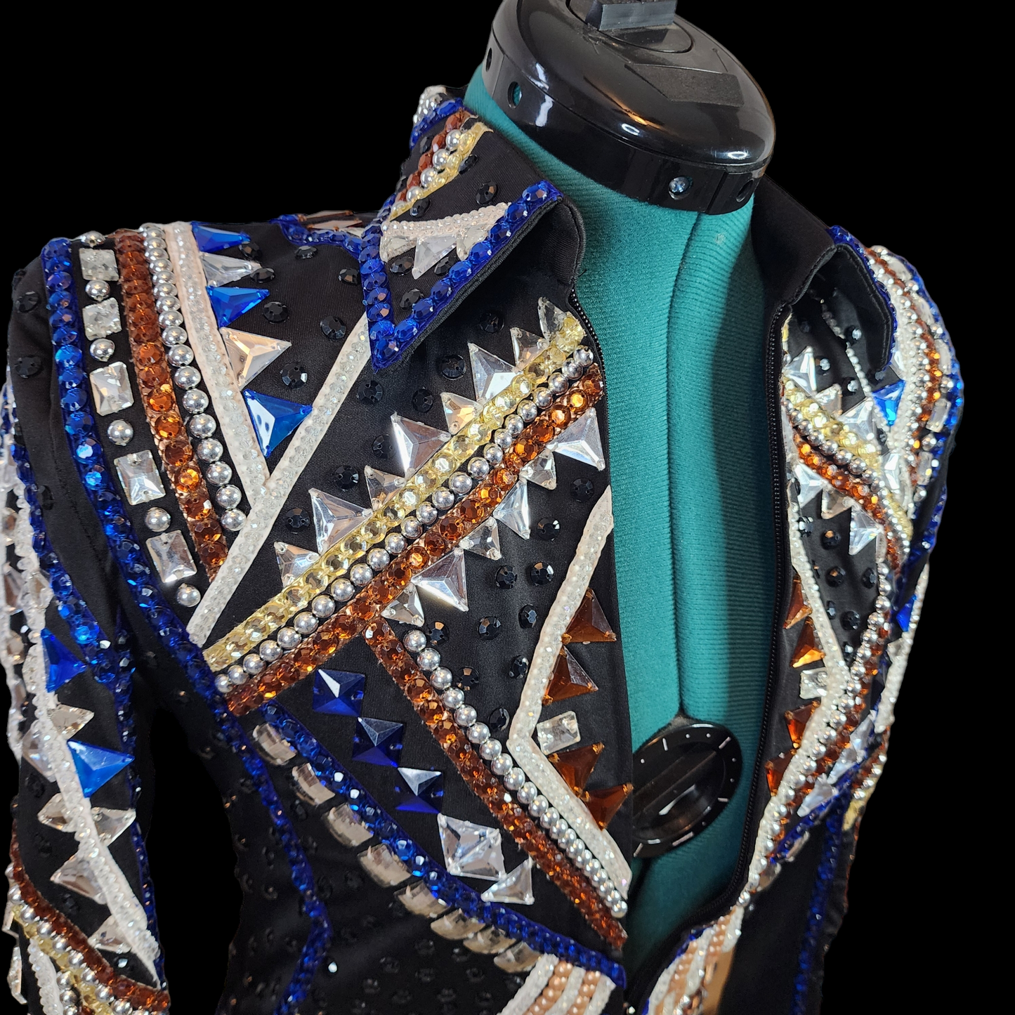 A XS Black blue amber champagne & white Showmanship jacket