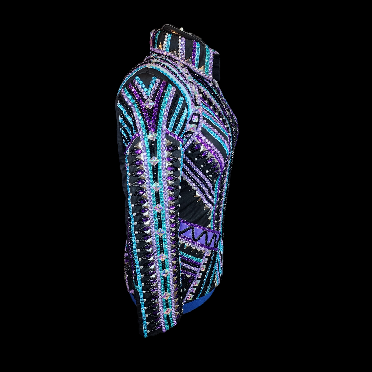 CUSTOM purple, teal, turquoise showmanship jacket