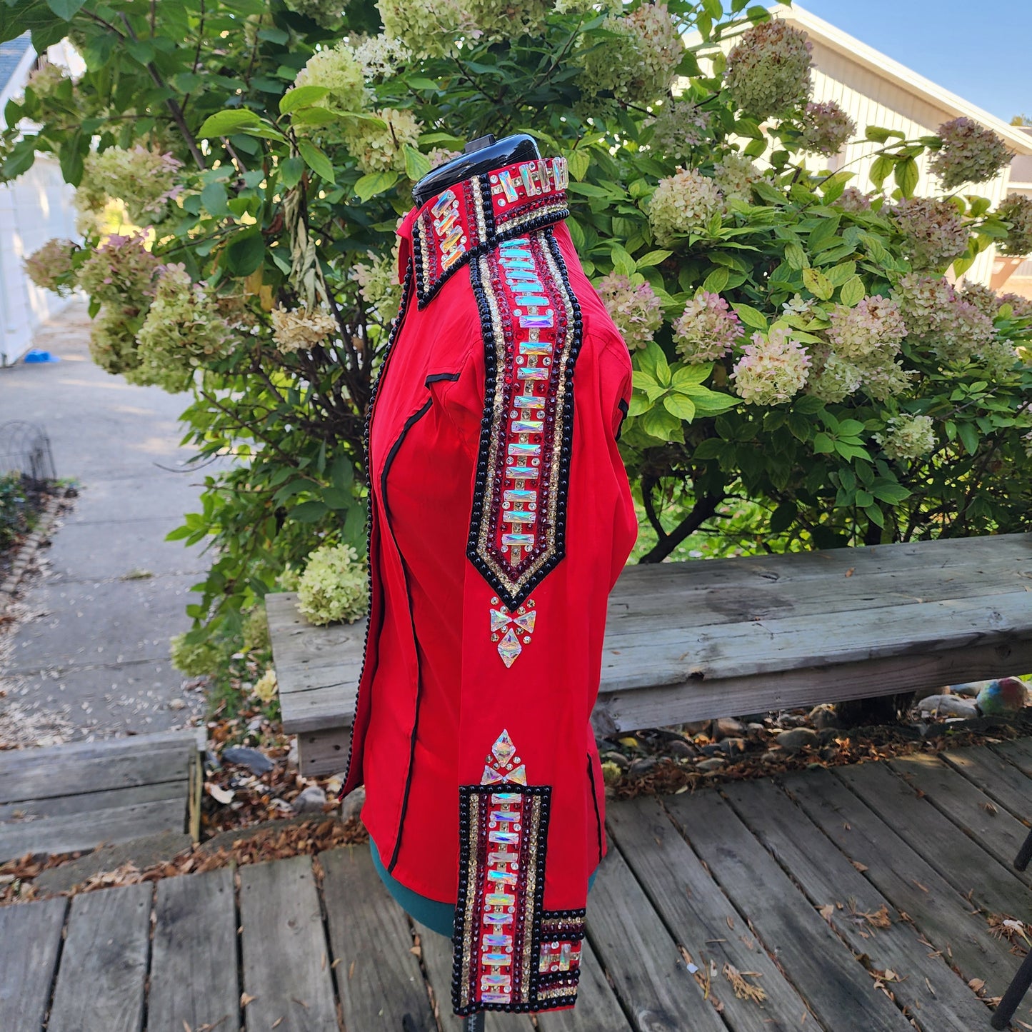 CUSTOM ORDER Red hidden zip day shirt