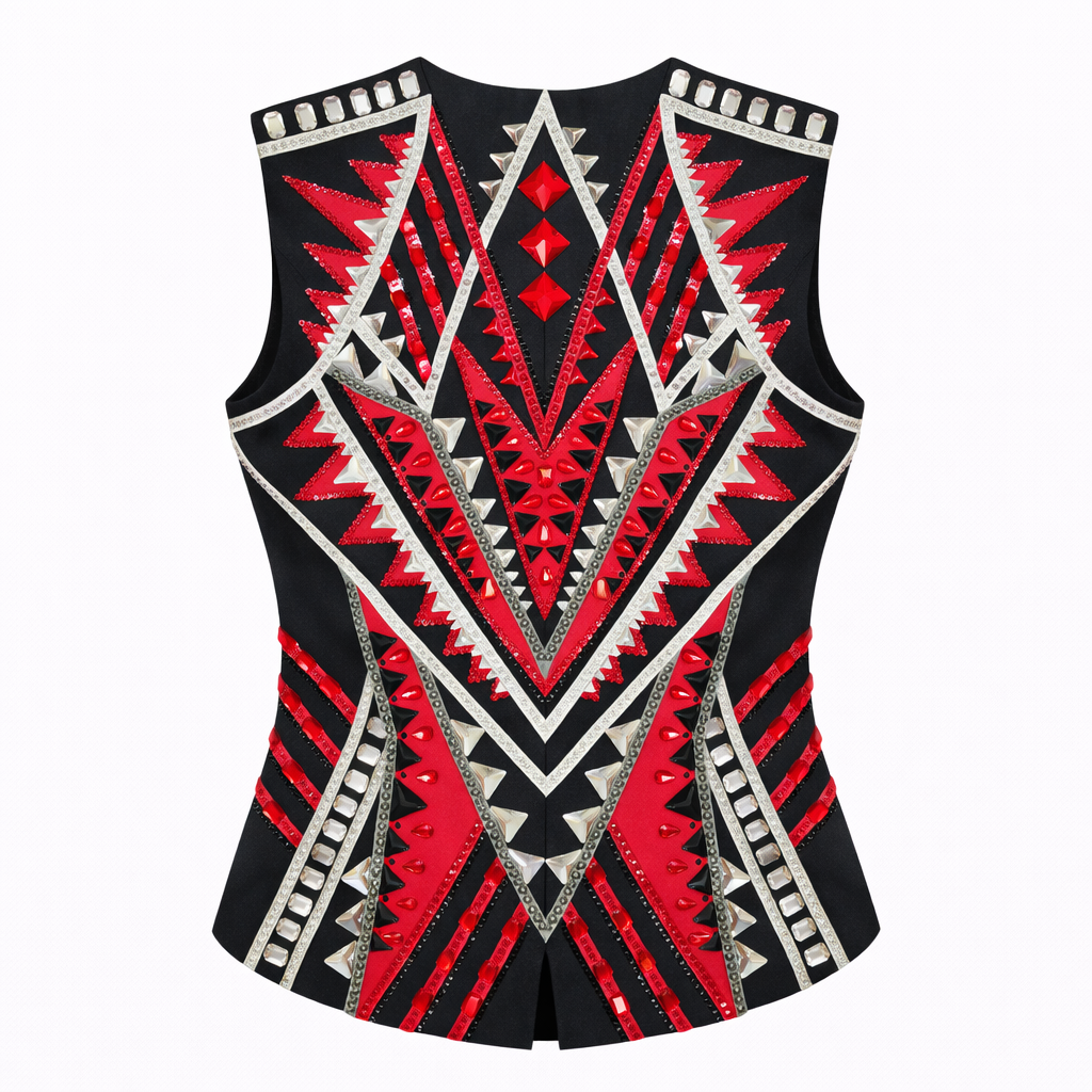 XS/Small Sweet Magnolia Red & Black vest