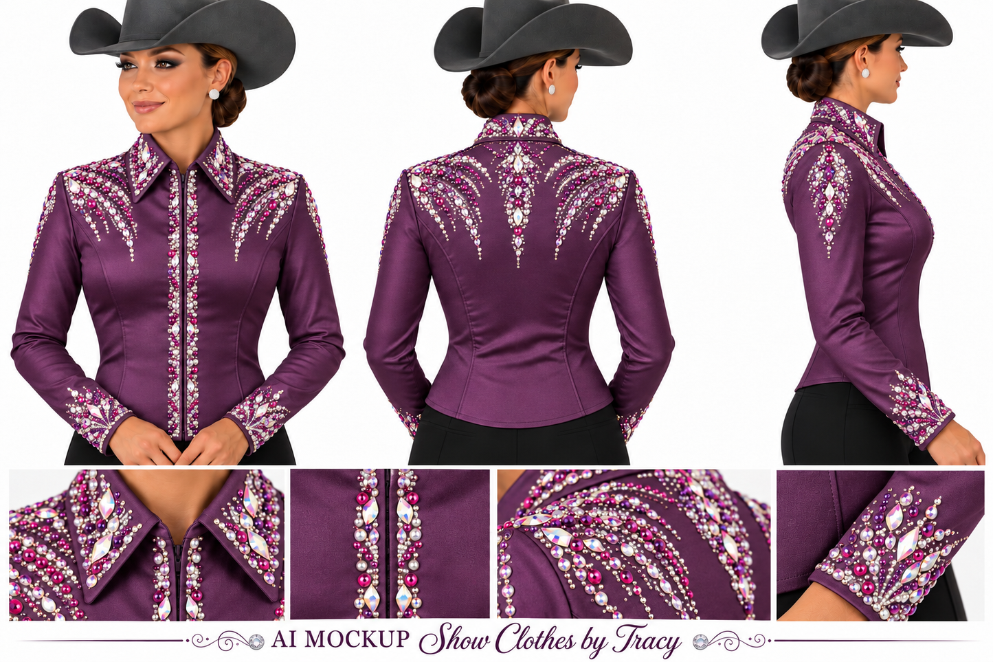CUSTOM ORDER Purple/plum stretch taffeta day shirt