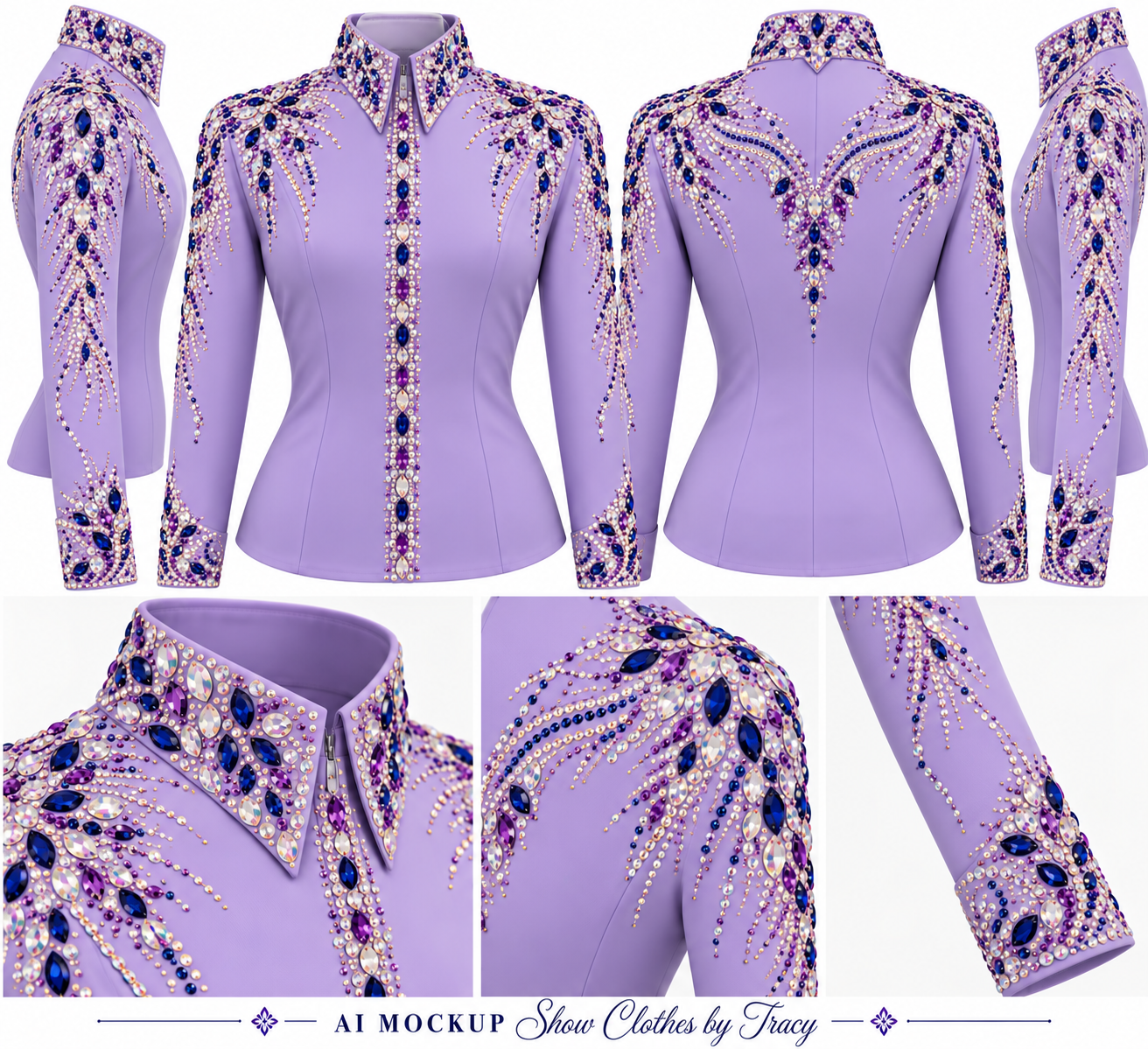CUSTOM ORDER Lavender stretch taffeta day shirt