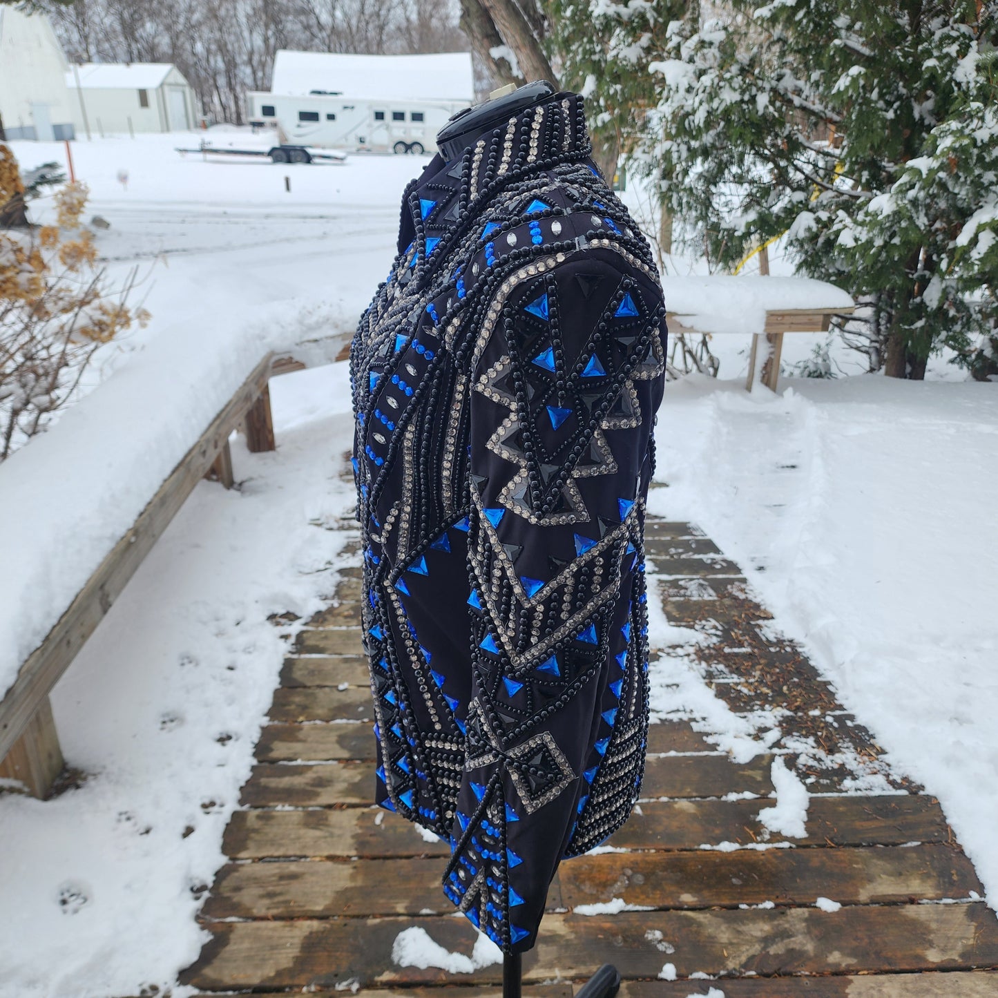 2XL Black & Blue Showmanship jacket