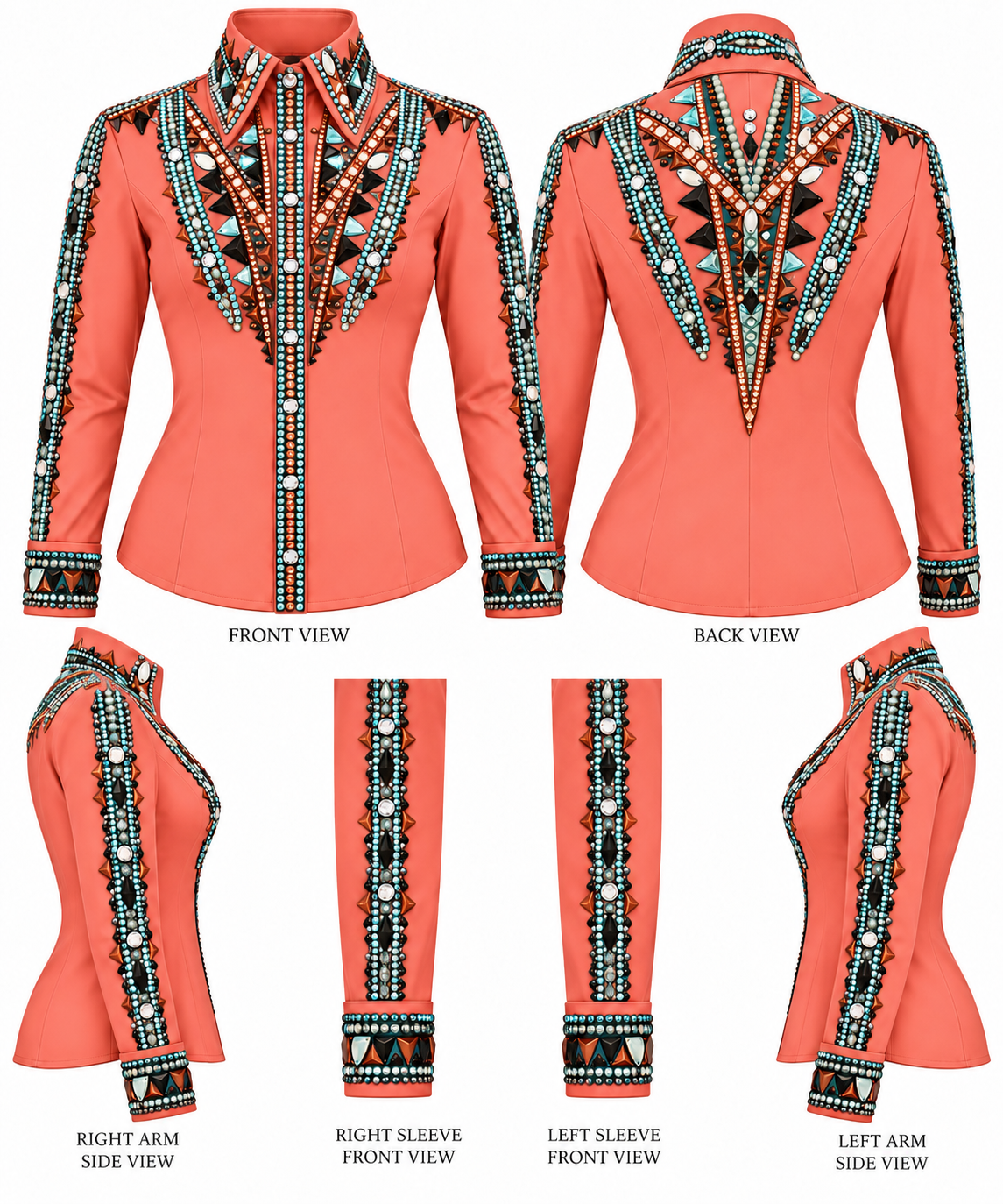 CUSTOM ORDER Coral hidden zipper day shirt
