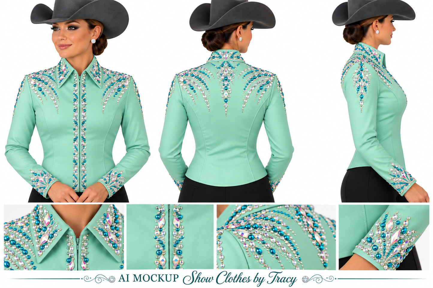 CUSTOM ORDER Mint taffeta day shirt