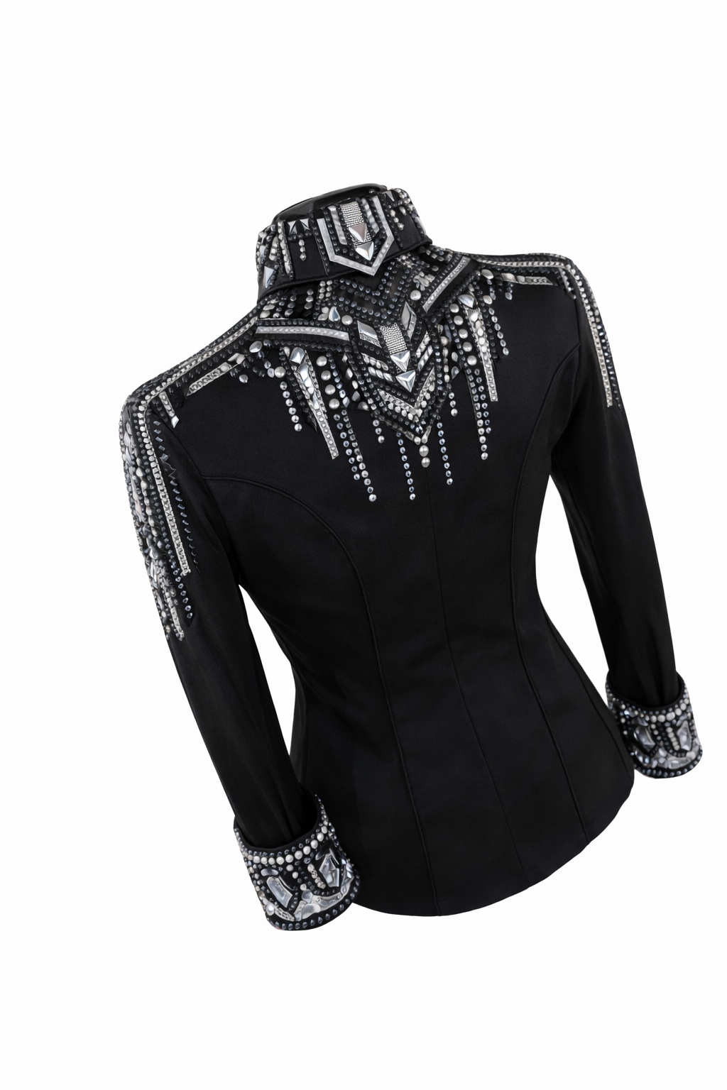CUSTOM ORDER Black stretch taffeta day shirt