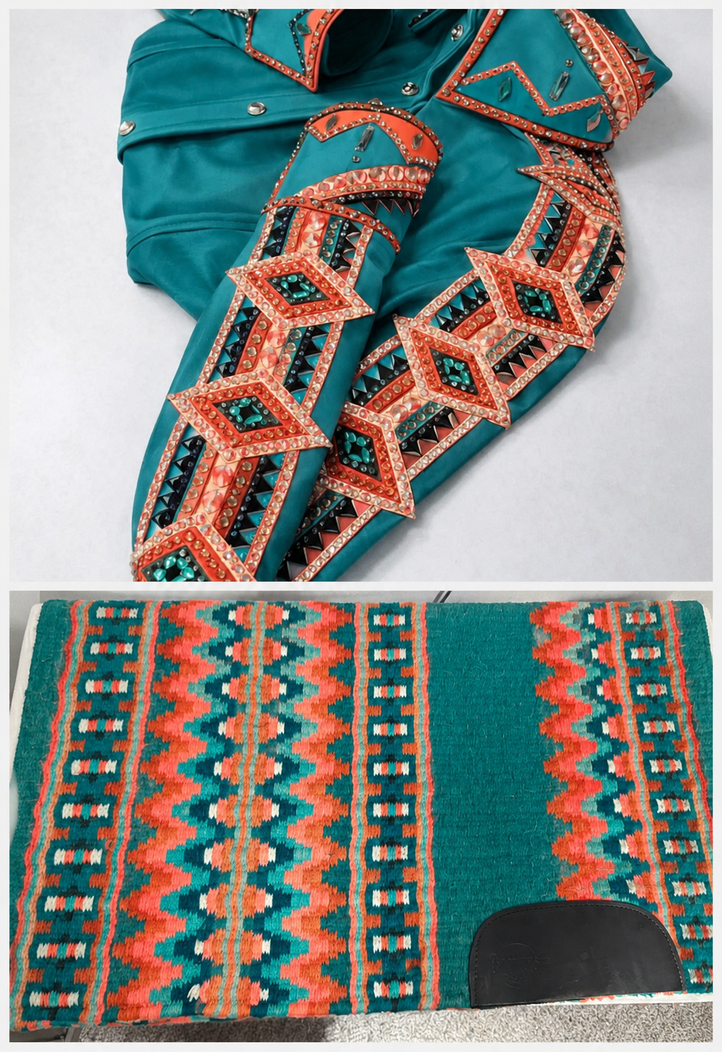 CUSTOM ORDER Teal & coral day shirt