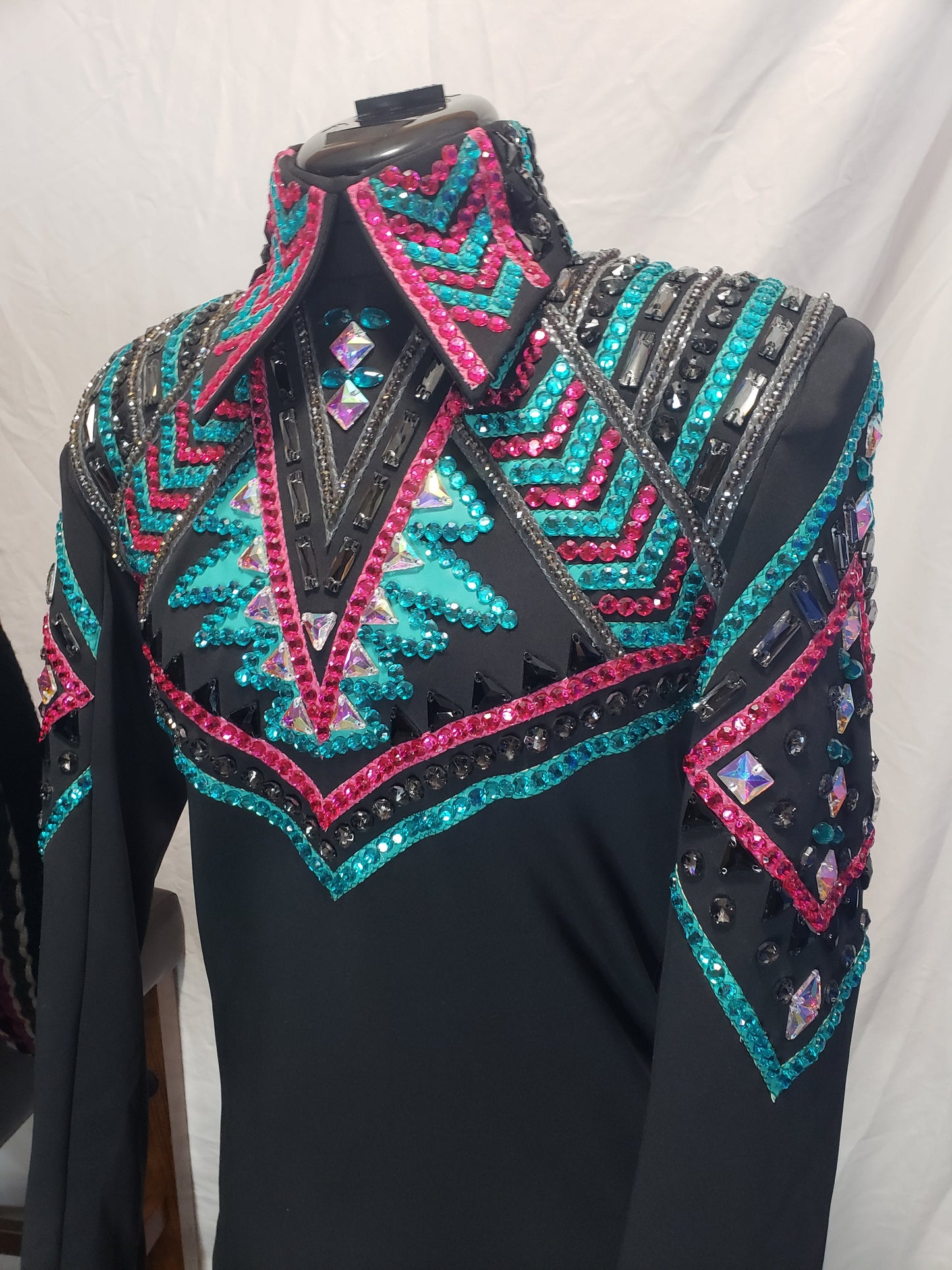 CUSTOM Teal & Fuchsia top & pad set