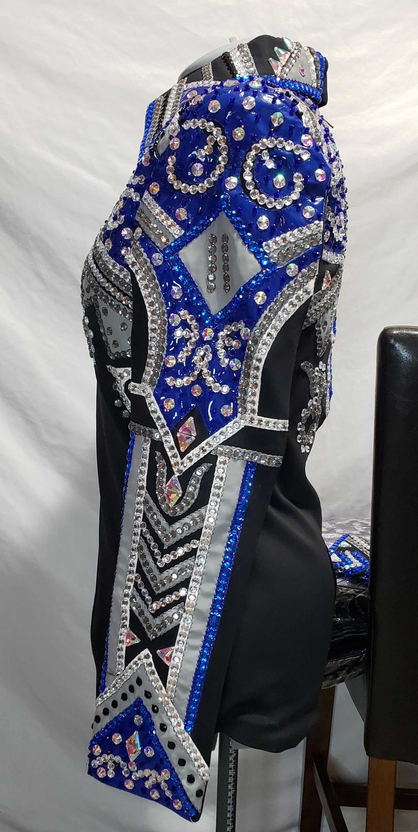 CUSTOM Black Blue & Grey top & pad set