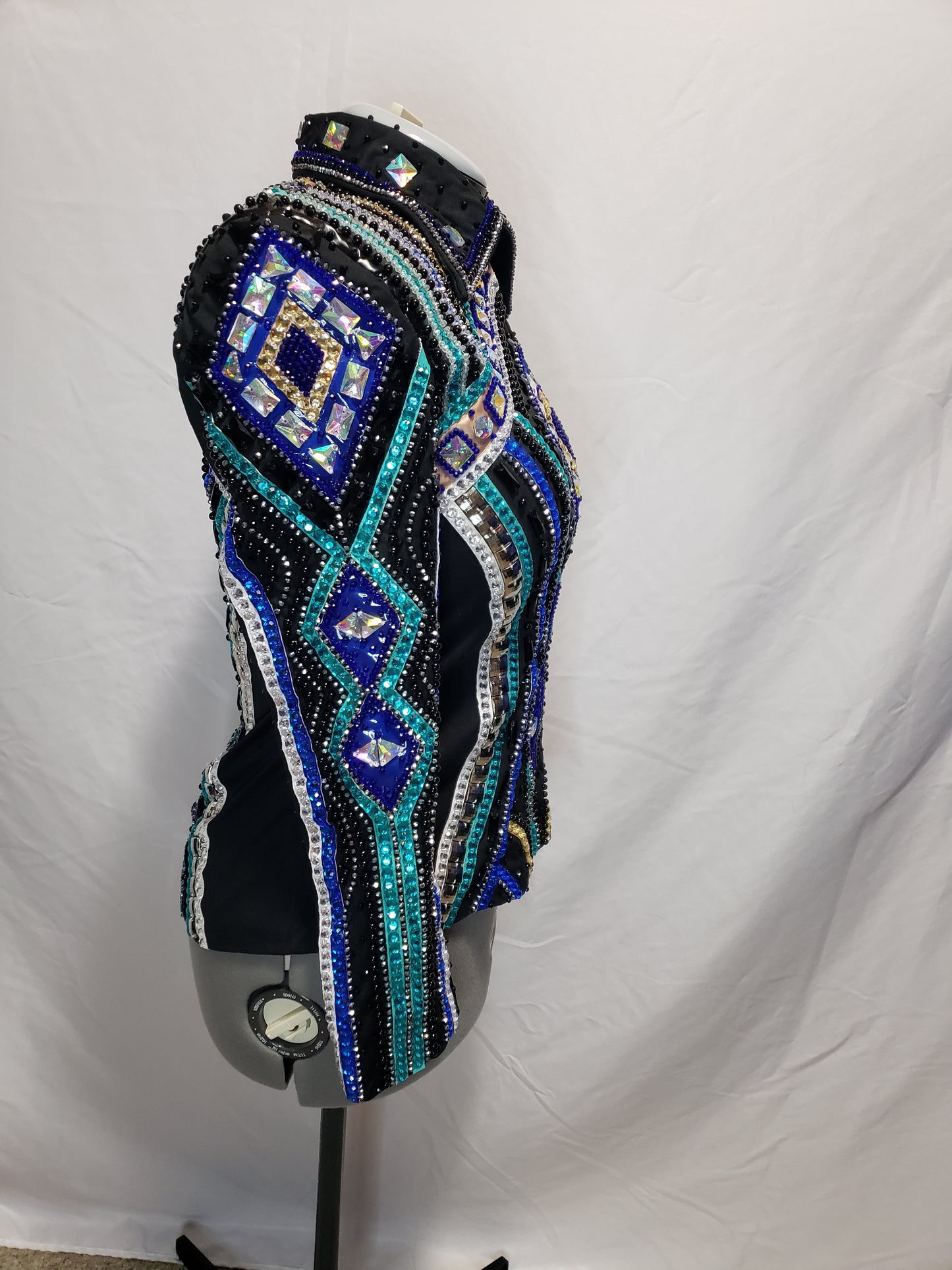 CUSTOM Blue Teal & Black Jacket