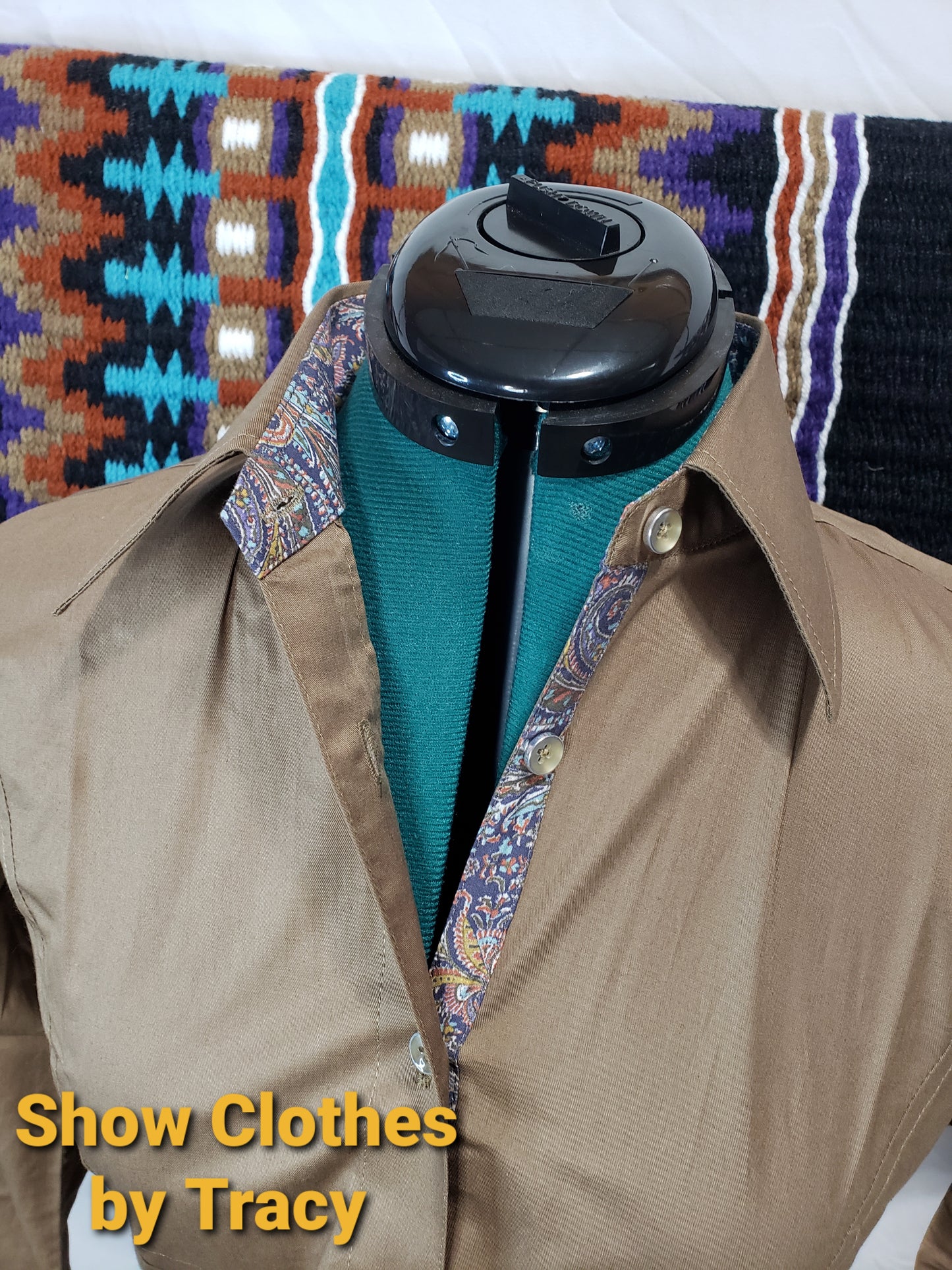 B XS Tan & Paisley Shirt