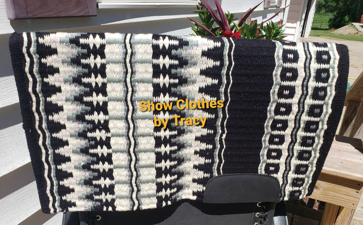 CUSTOM Black & Silver Horsemanship top & pad set