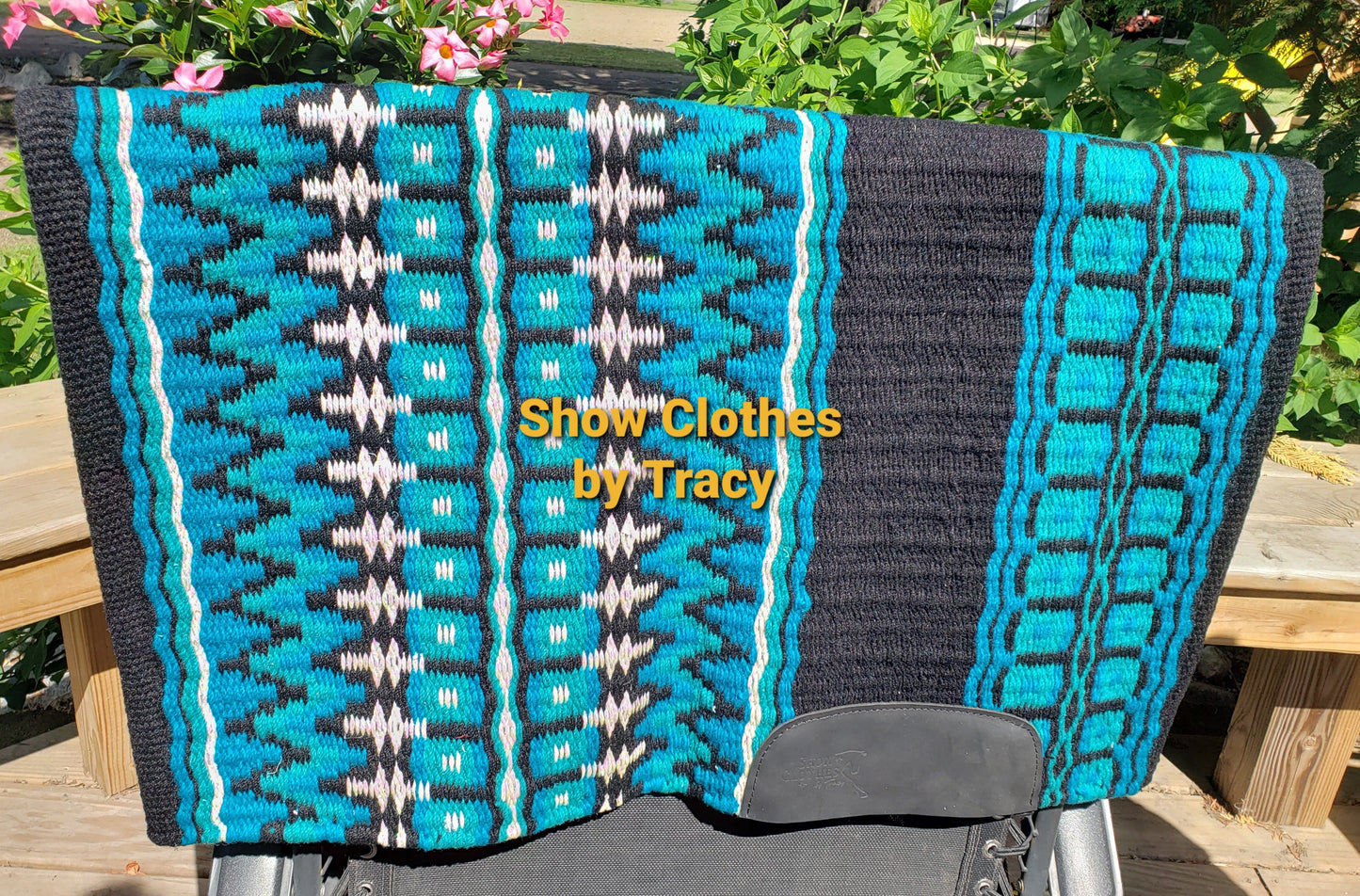 CUSTOM Black & Teal Vest, shirt & pad set