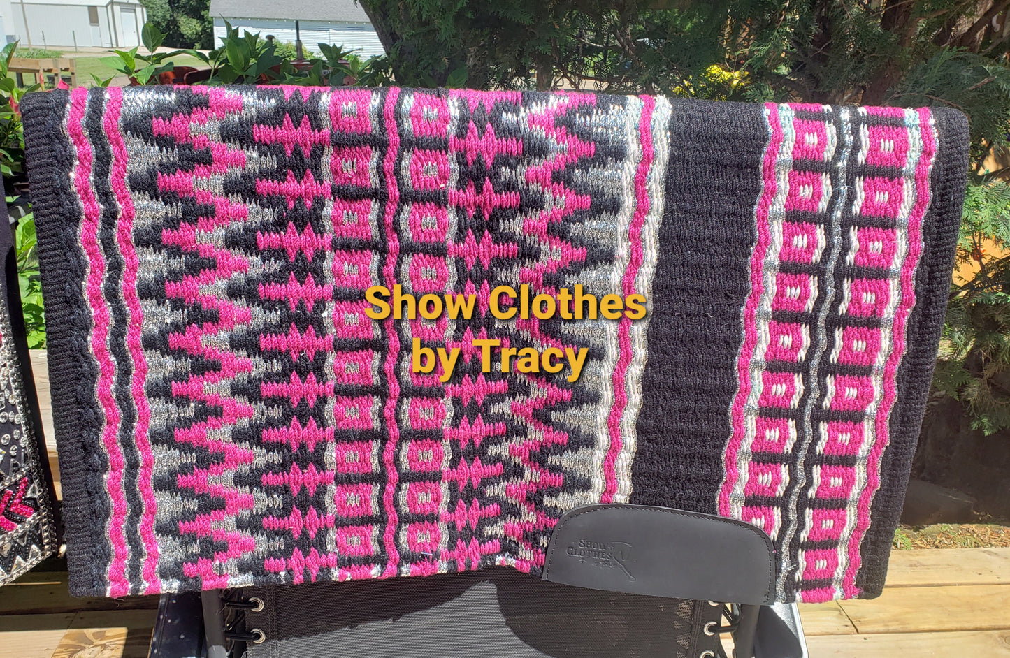 CUSTOM Black & Fuchsia Horsemanship Top & pad set