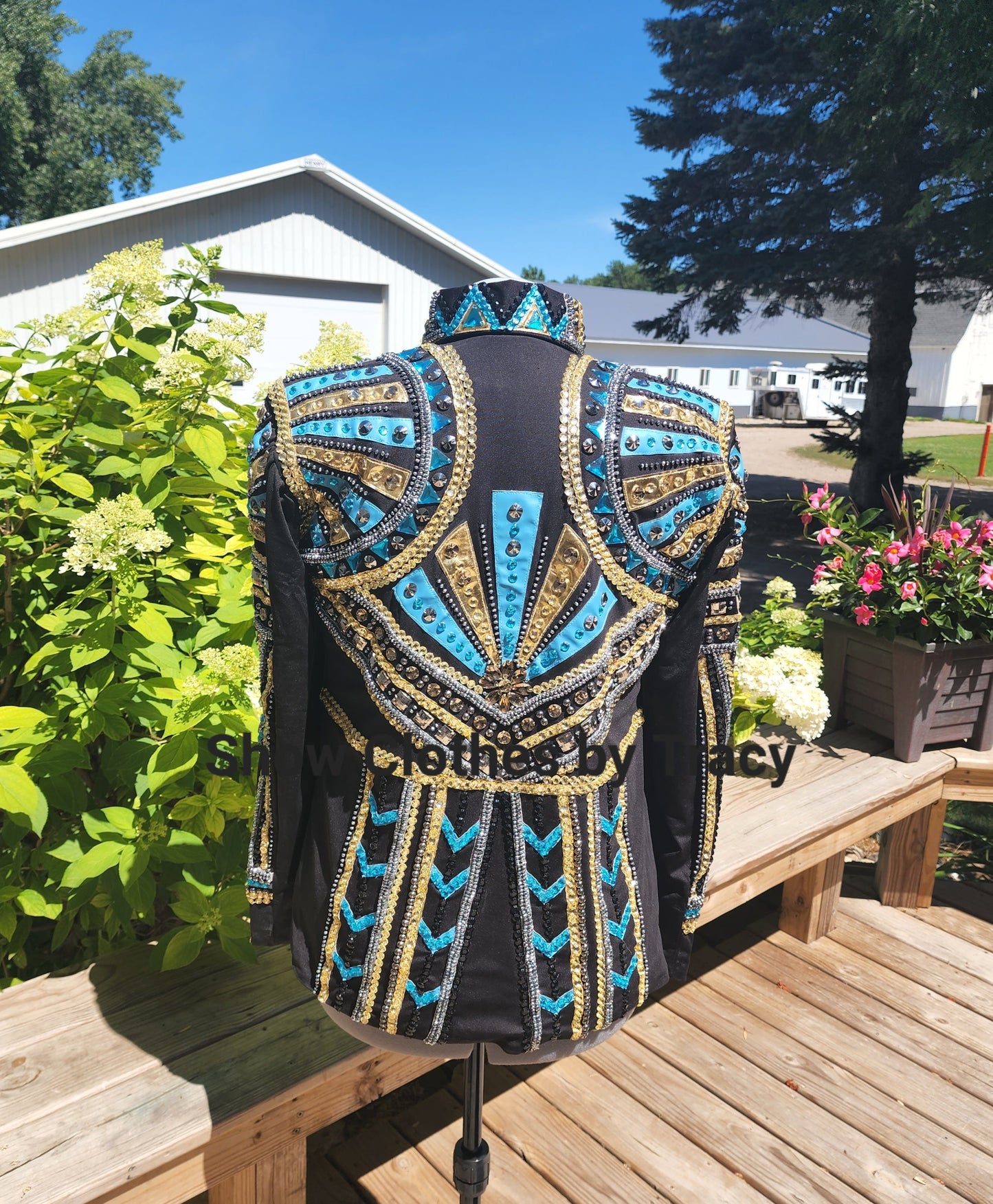 CUSTOM Turquoise Gold & Silver Showmanship Jacket