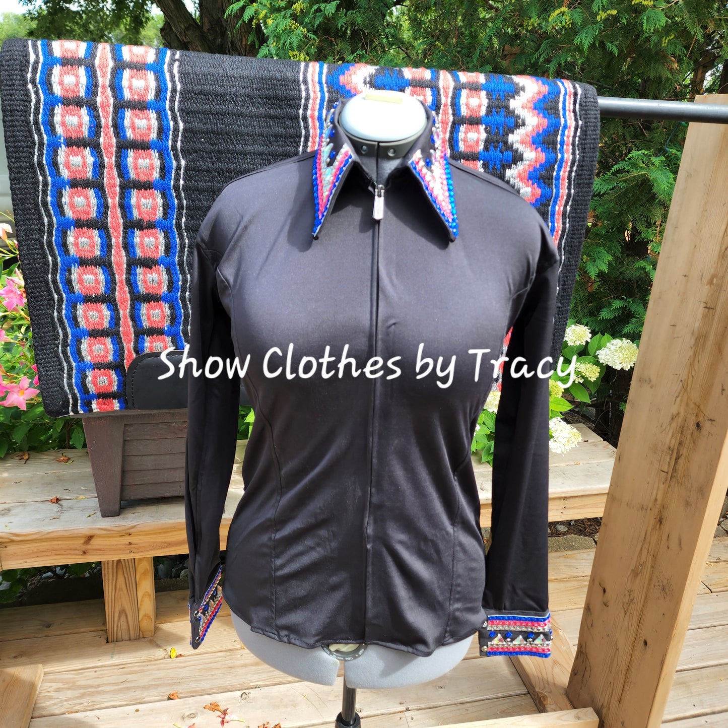 CUSTOM Salmon & Blue Vest, day shirt & pad set