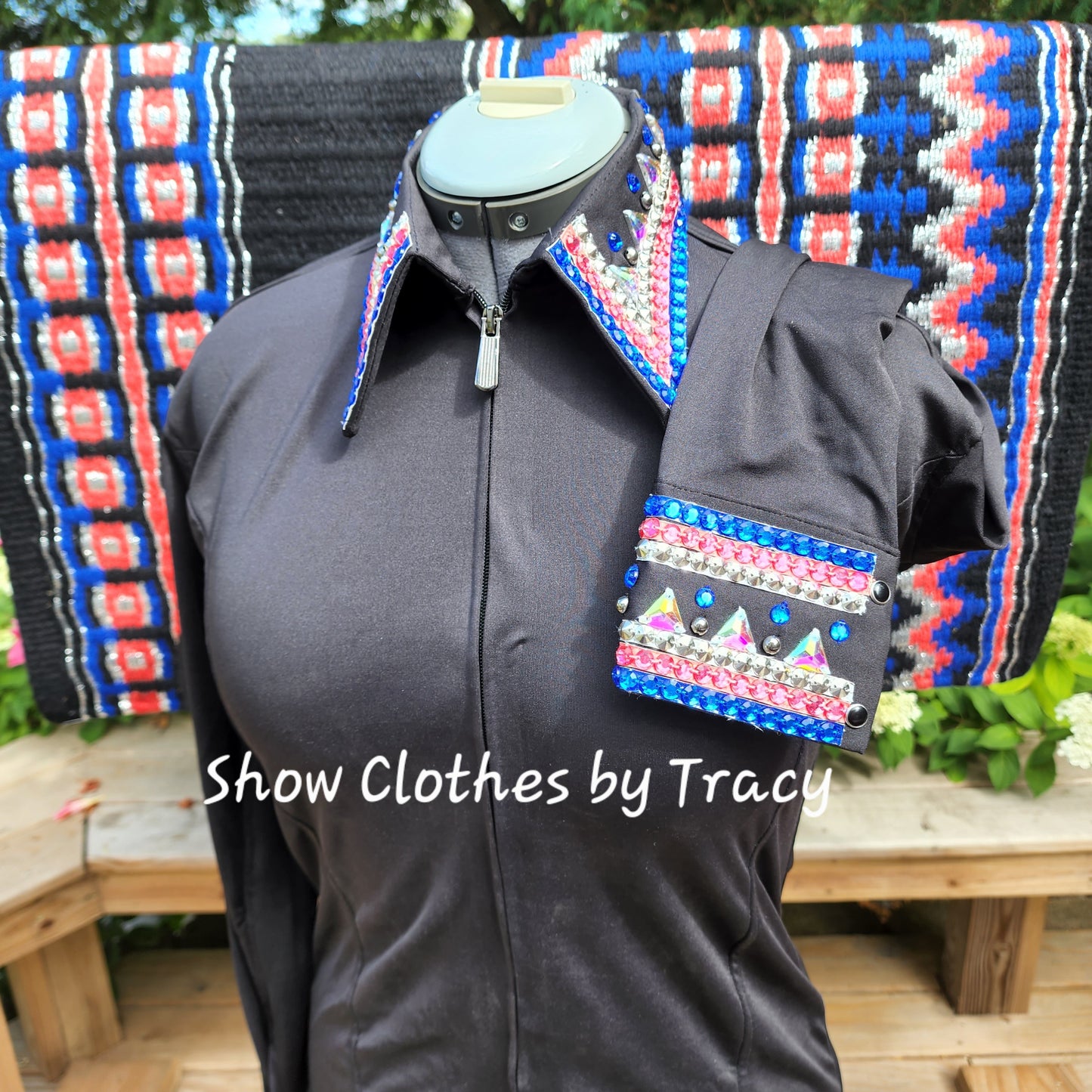 CUSTOM Salmon & Blue Vest, day shirt & pad set