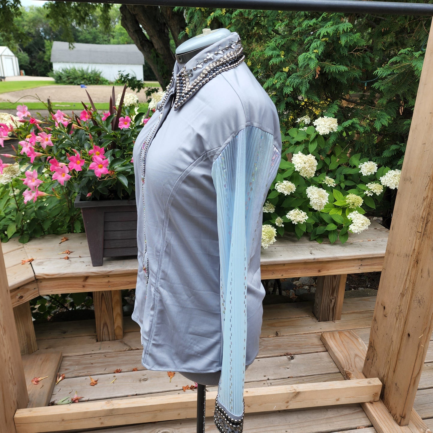 CUSTOM Grey Sheer Sleeve Day Shirt