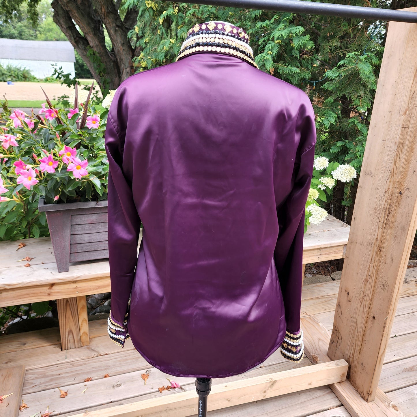 CUSTOM Plum Stretch Taffeta Day Shirt