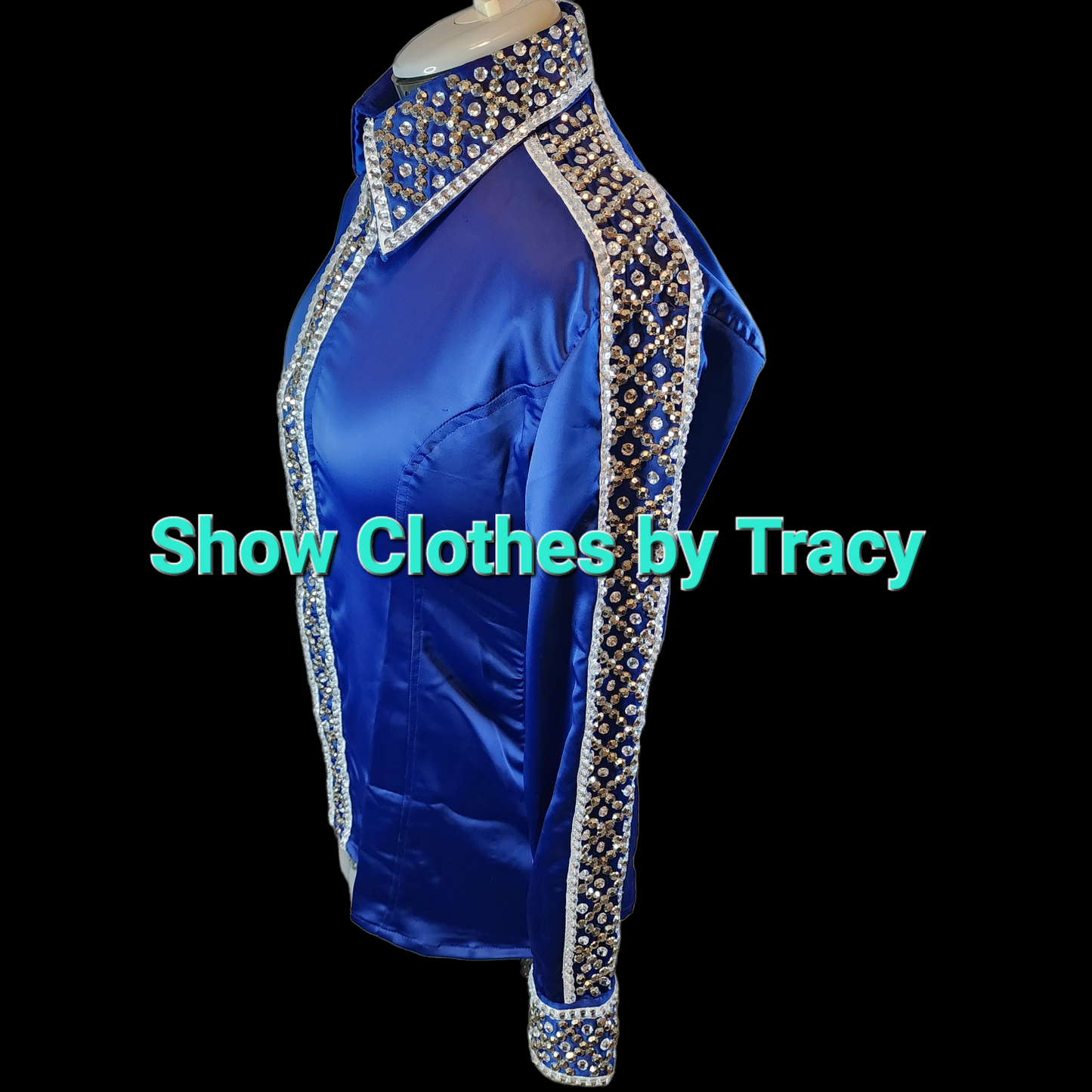 CUSTOM Blue full sleeve taffeta day shirt