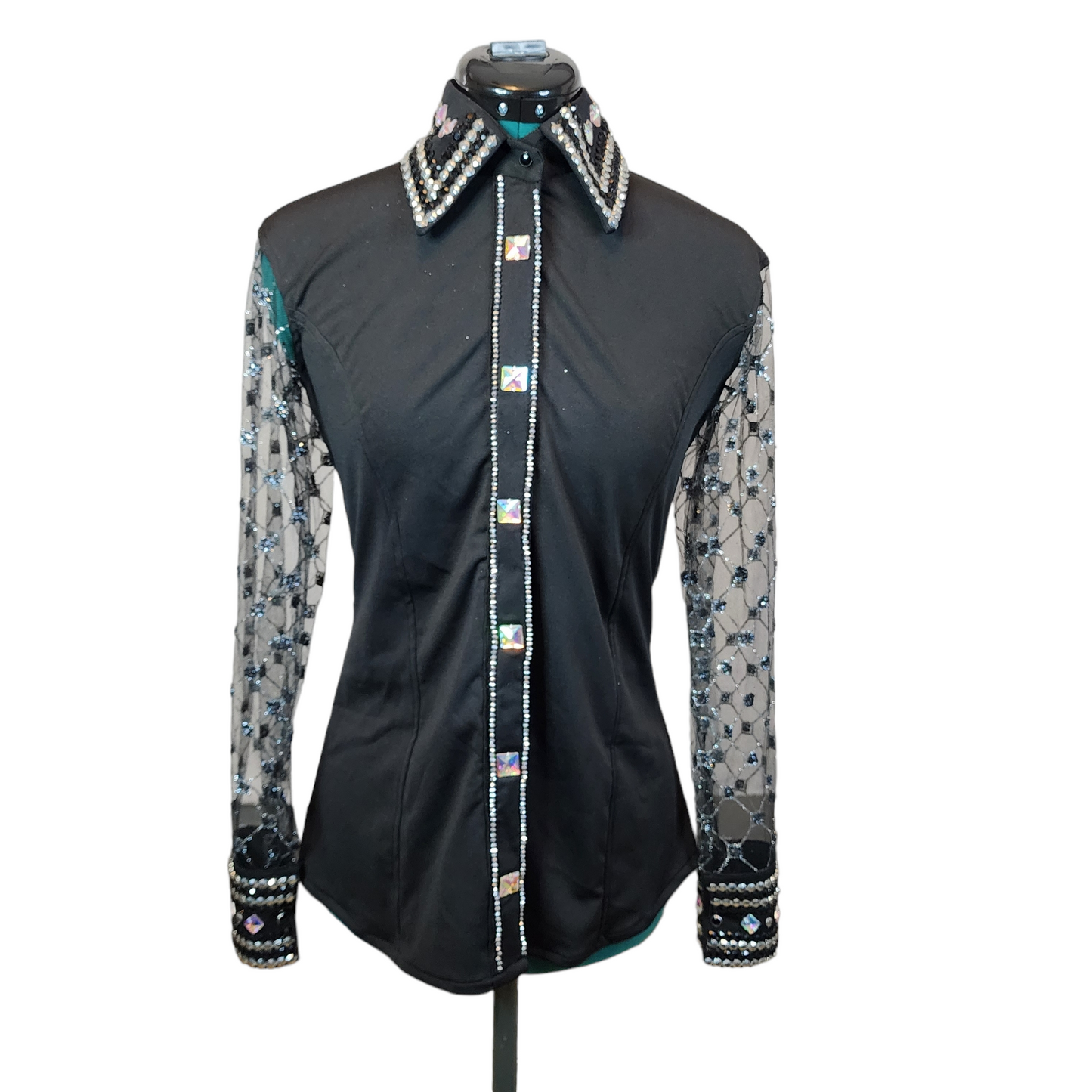 CUSTOM Black lycra sheer sleeve