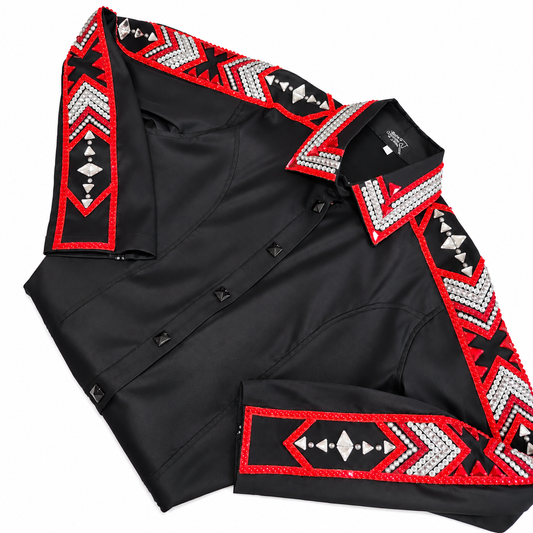 D 3XL Black & Red taffeta day shirt