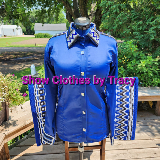 CUSTOM Blue taffeta day shirt