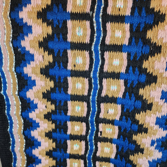 34x42 Black, tan, pink, blue, silver, & pearl