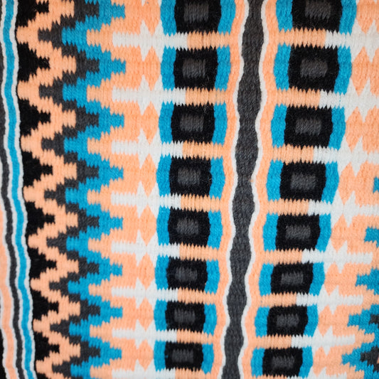 34x42 Peach, turquoise, black, white, & charcoal oversize pad
