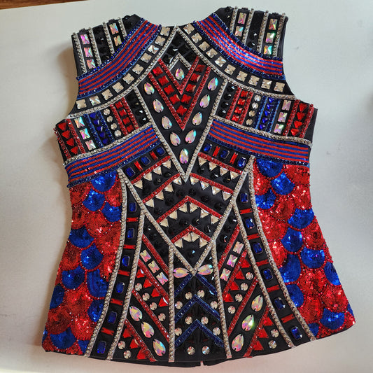 A Med/Lg black, red, blue vest