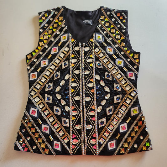 A Large black & Amber vest