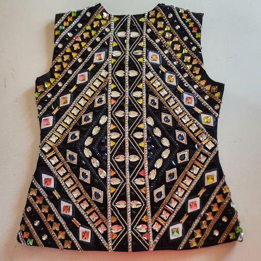 A Large black & Amber vest