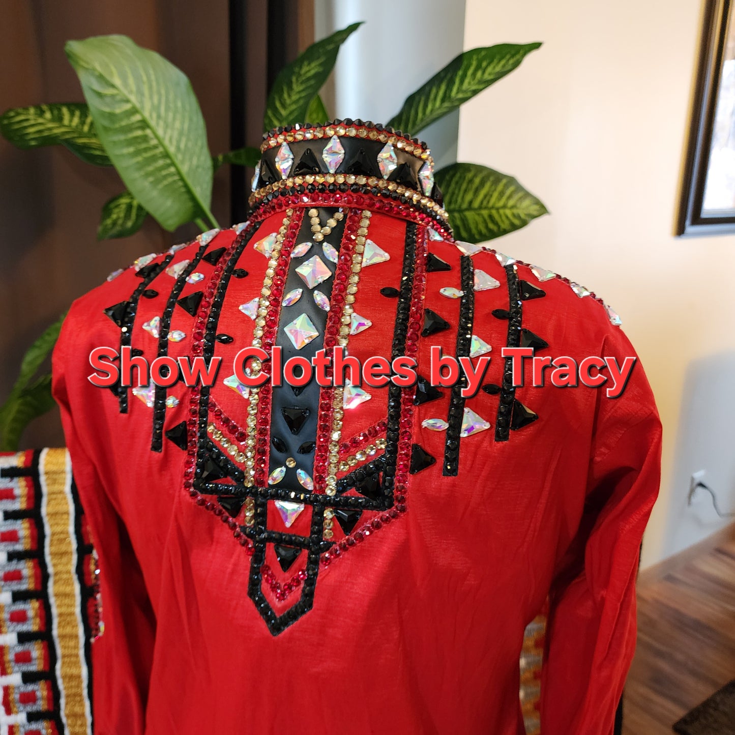 CUSTOM ORDER Red taffeta day shirt