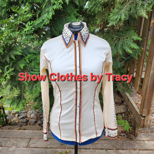 Medium Cream stretch taffeta day shirt
