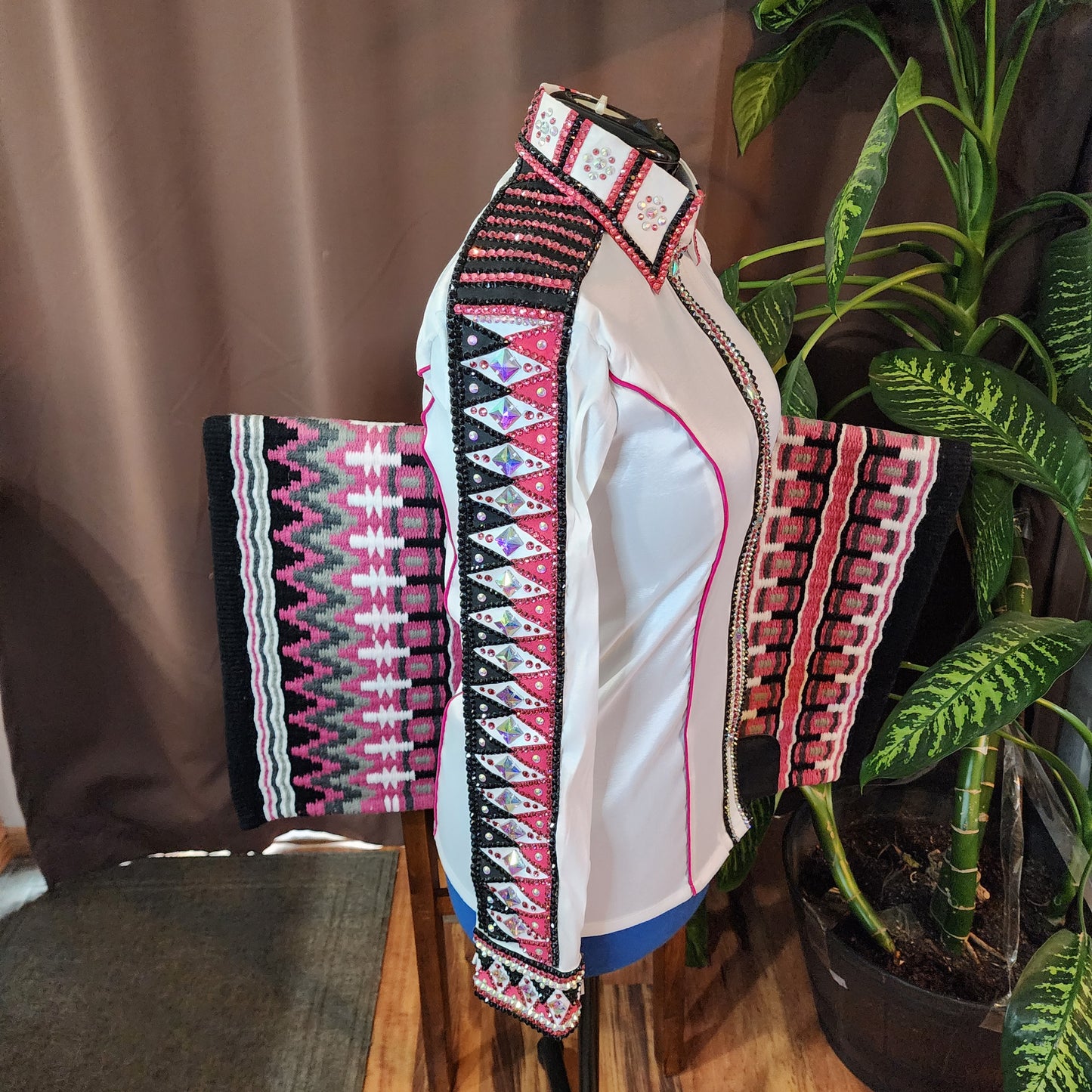 Medium White stretch taffeta day shirt