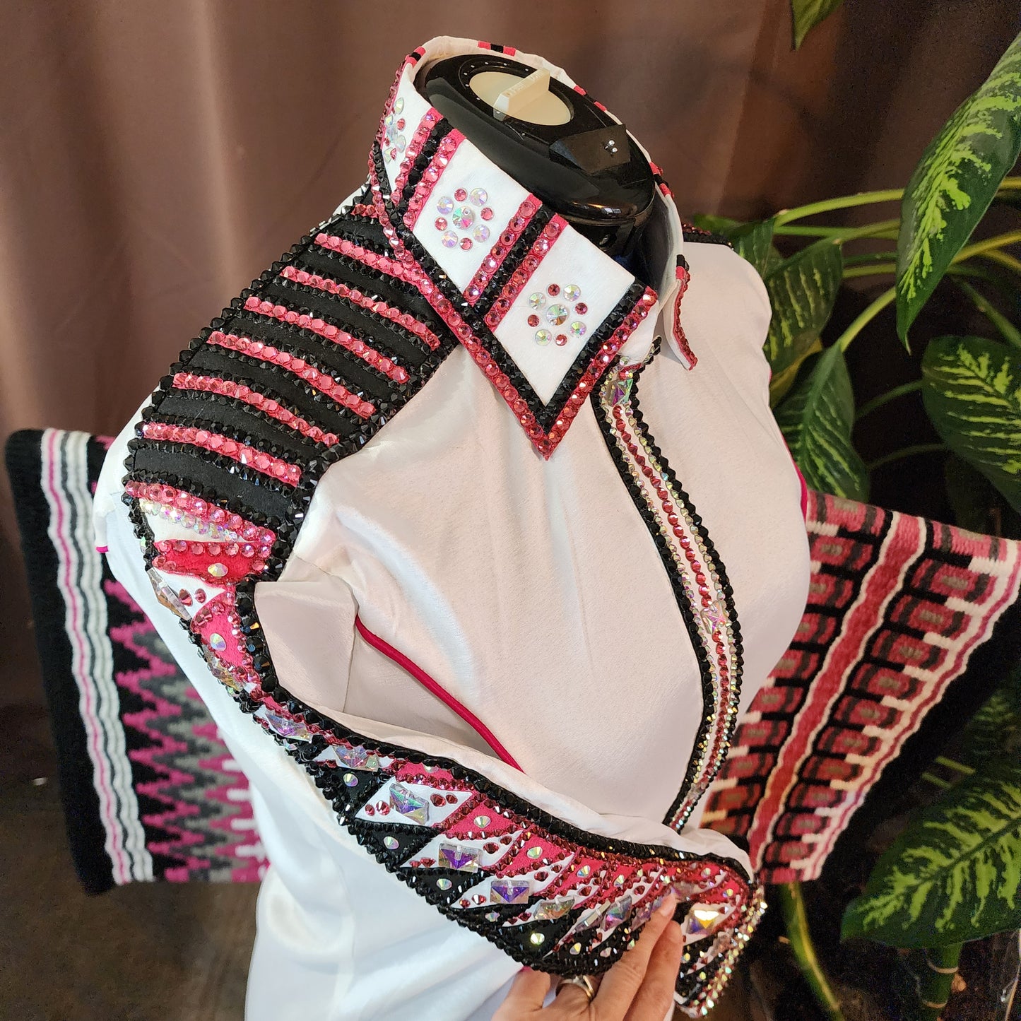 Medium White stretch taffeta day shirt