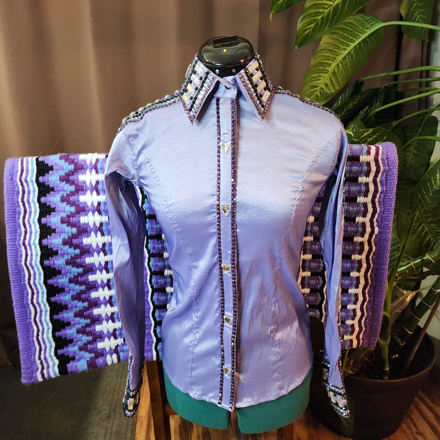 XS Lavender taffeta day shirt