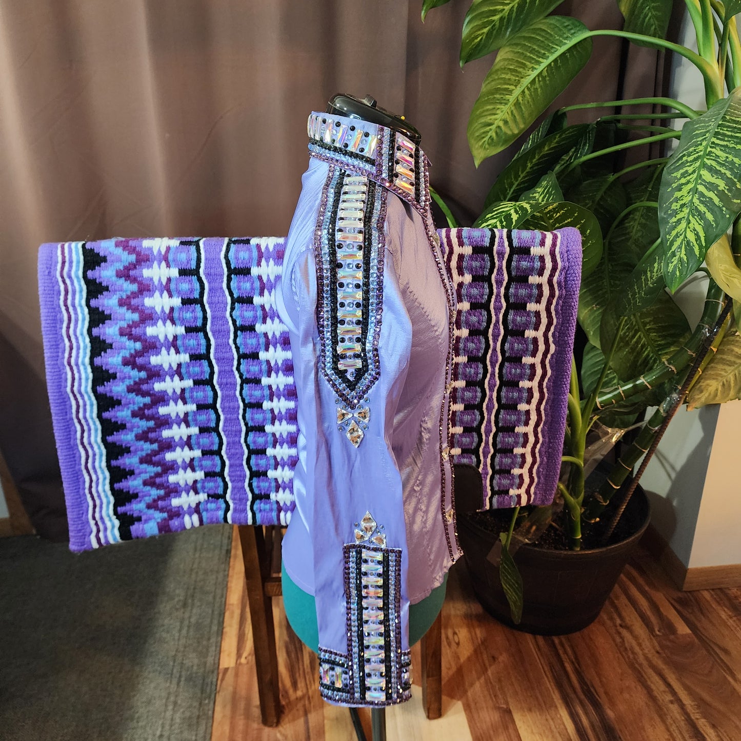 XS Lavender taffeta day shirt