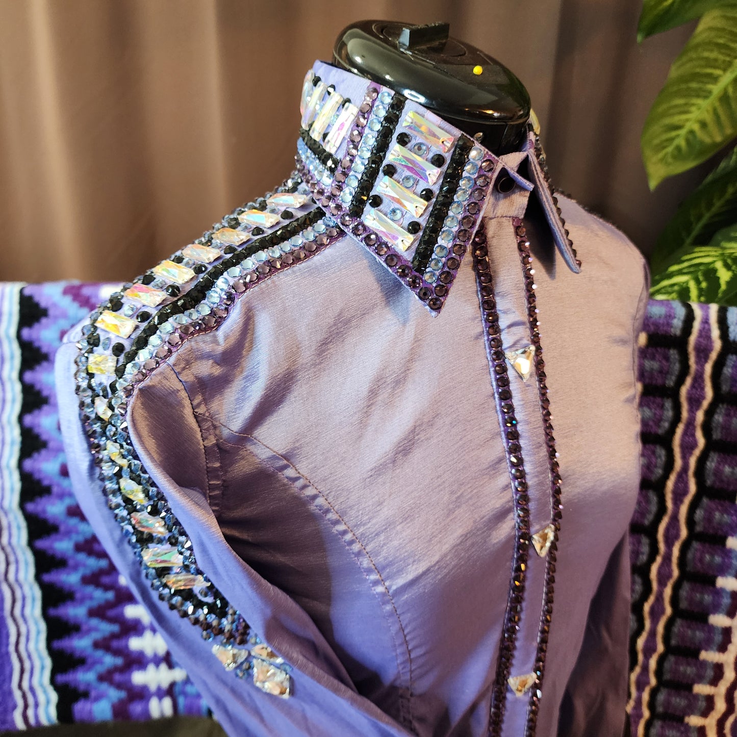 XS Lavender taffeta day shirt