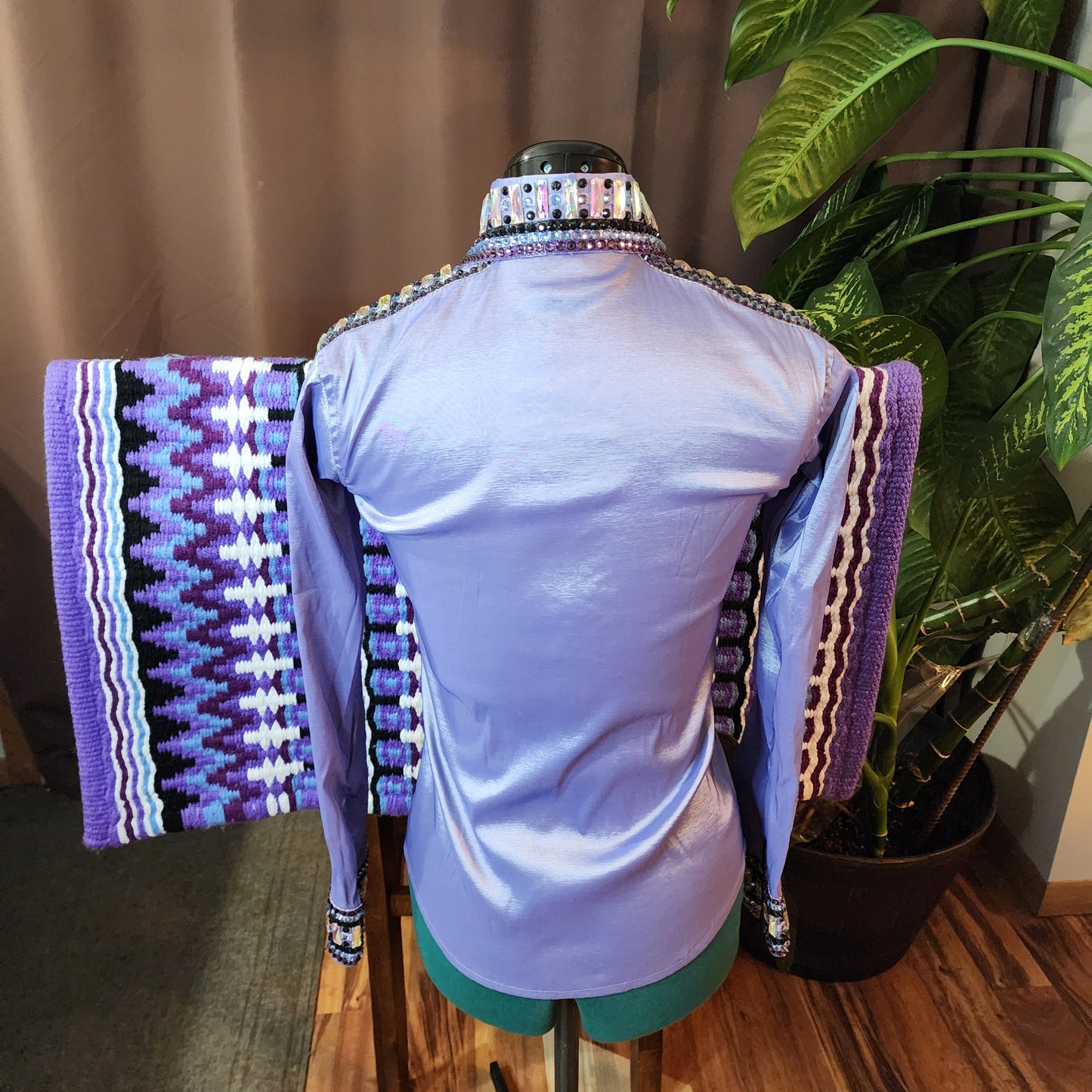 XS Lavender taffeta day shirt