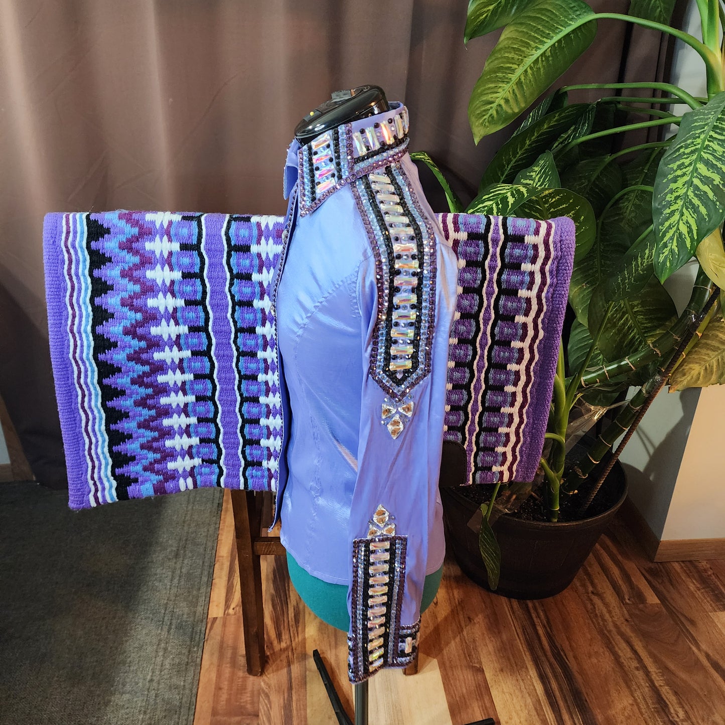 XS Lavender taffeta day shirt