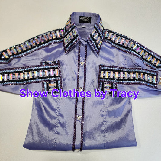 XS Lavender taffeta day shirt
